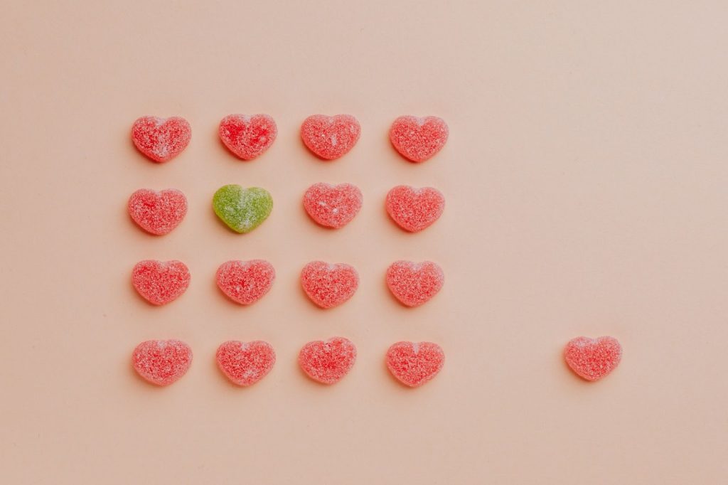 Gominolas con forma de corazón